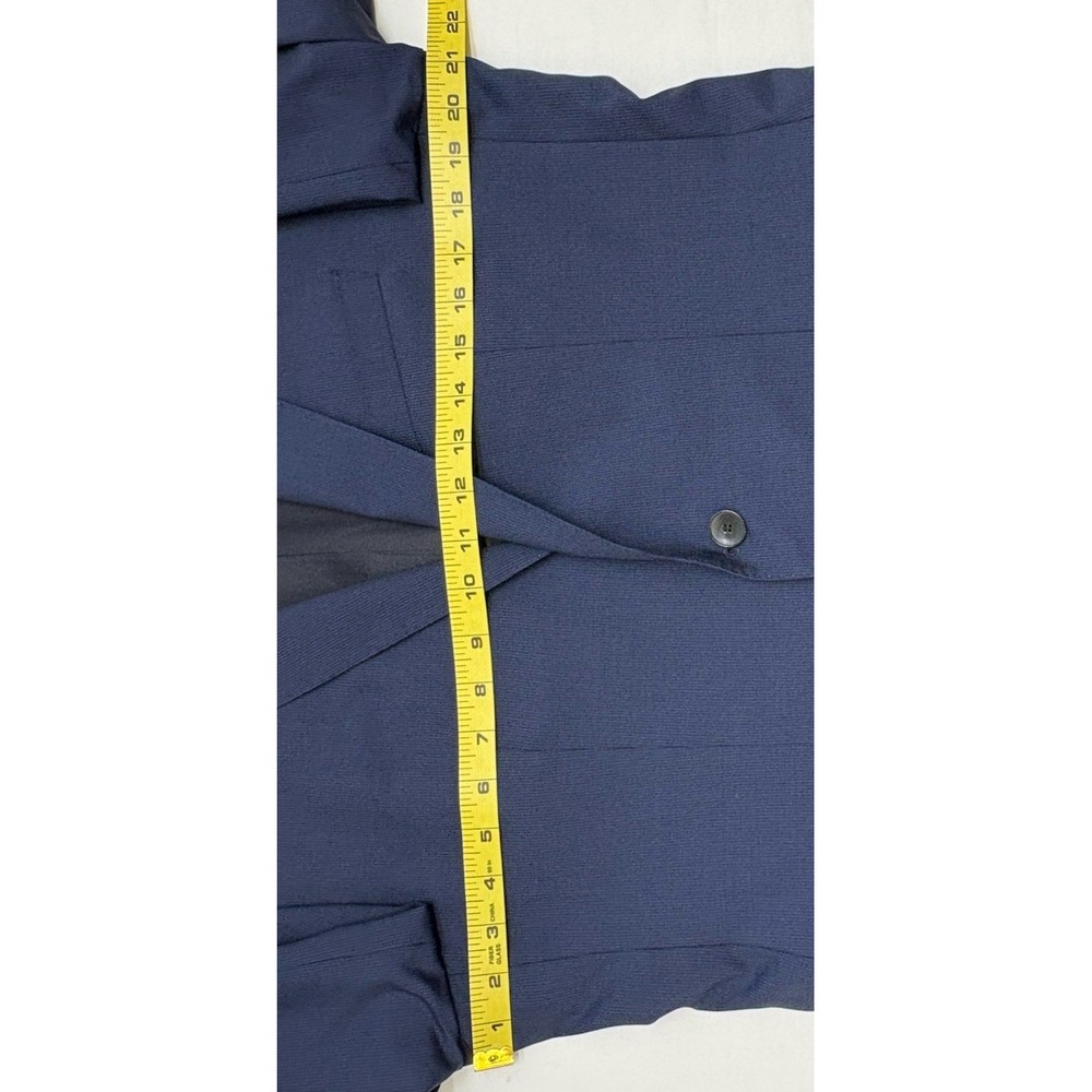 BOSS Hugo Boss Two-Tone Navy Blue Stripe 100% Wool Super 100 Blazer 40R EUC - Picture 12 of 15